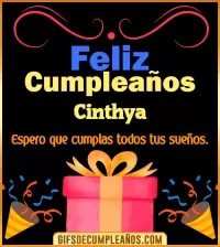 Mensaje de cumpleaños Cinthya